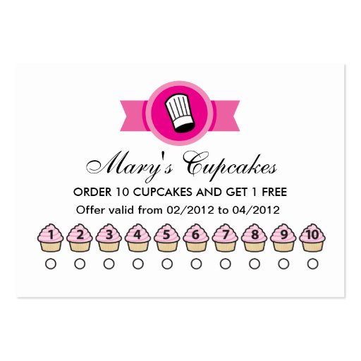 Cupcake Rewards Card Template | Zazzle