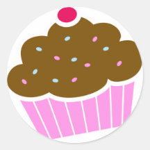 Cupcake Round Stickers