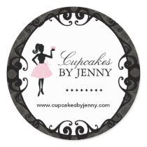 Cupcake Silhouette Packaging Stickers