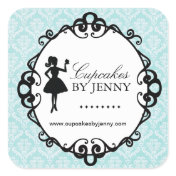Cupcake Silhouette Packaging Stickers
