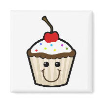 Cupcake Smile Face Refrigerator Magnets