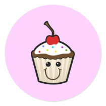 Cupcake Smile Face Sticker