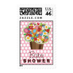 Cupcake Spring Flowers Baby Shower Invite Stamps Cupcake Spring Flowers Baby Shower Invite Stamps