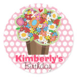 Cupcake Spring Flowers Birthday Gift Label Sticker Cupcake Spring Flowers Birthday Gift Label Sticker