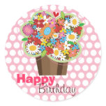 Cupcake Spring Flowers Birthday Gift Label Sticker Cupcake Spring Flowers Birthday Gift Label Sticker