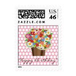 Cupcake Spring Flowers Birthday Greeting Stamps Cupcake Spring Flowers Birthday Greeting Stamps