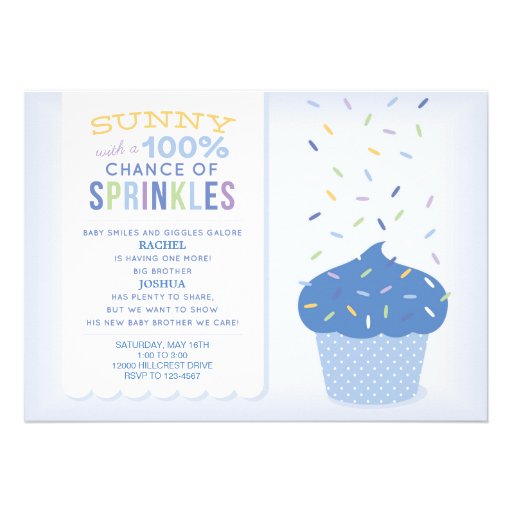 Cupcake Sprinkles Baby Shower Invitation