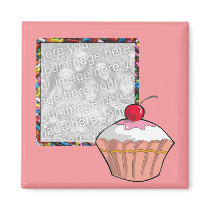Cupcake & Sprinkles Photo Magnet