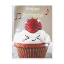 cupcake strawberry bday postcards