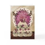 Cupcake Stylish Birthday Greeting Card With Roses