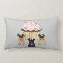 Cupcake Sweet Pug Dogs pillows