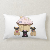 Cupcake Sweet Pug Dogs pillows