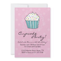 Cupcake Themed Birthday Party Invitations invitation