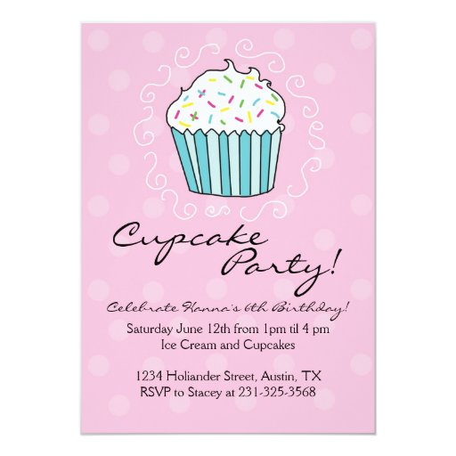 cupcake themed birthday party invitations zazzle cupcake invitations