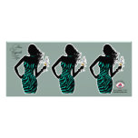 CUPCAKE TOPPER Diva Glam Zebra - aqua Custom Invite