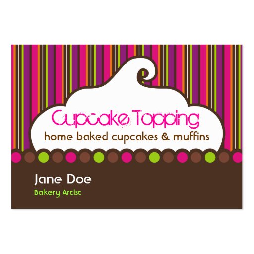 Cupcake Topping Retro Business Cards