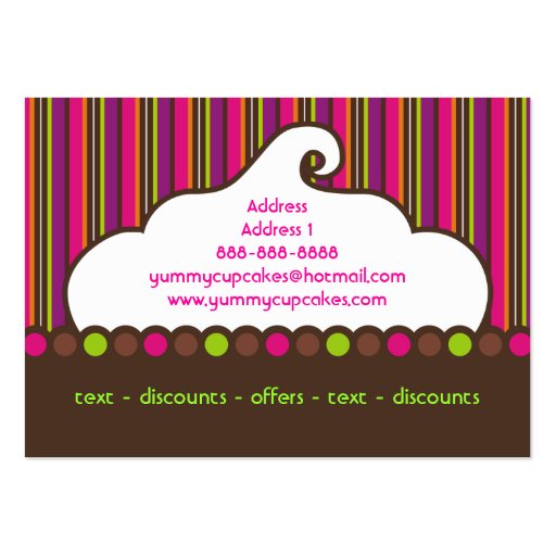 Cupcake Topping Retro Business Cards (back side)