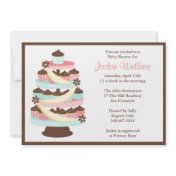 Cupcake Tower Baby Shower Invitation