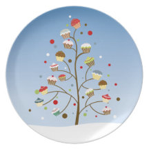 Cupcake Tree Holiday Party Plates
