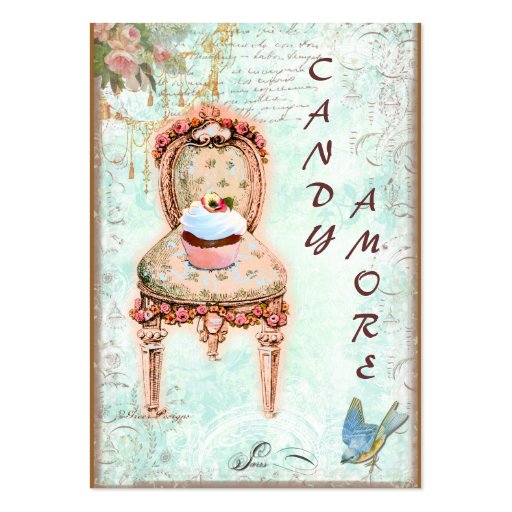 Cupcake Victorian Chair Business Cards (front side)