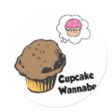 Cupcake Wannabe Muffin stickers
