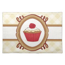 Cupcake with a little rose placemats