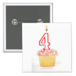 Cupcake with a numbered birthday candle 2 buttons