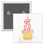 Cupcake with a numbered birthday candle 9 buttons