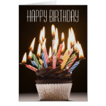 Cupcake with Birthday Candles Birthday Card