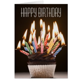 Cupcake with Birthday Candles Birthday Card