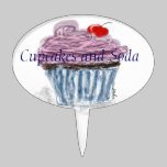 Cupcake with Cherry cake picks