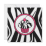 Cupcake with Cherry Invitation - Zebra Print /Pink Cupcake with Cherry Invitation - Zebra Print /Pink