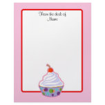 Cupcake with cherry customized letterhead