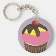 Cupcake with Cherry on Top Keychain