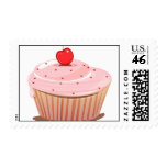 Cupcake with Cherry on Top Postage Stamps