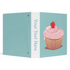 Cupcake with Cherry on Top Vinyl Binders