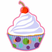 Cupcake with cherry photo sculptures