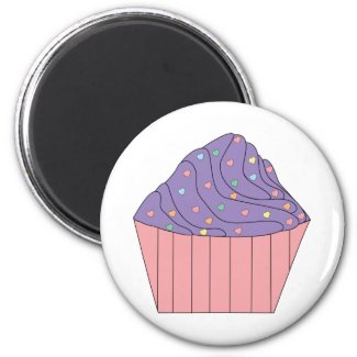 Cupcake with Heart Sprinkles Sticker