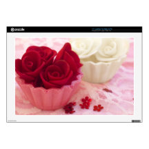 cupcake with roses laptop skins