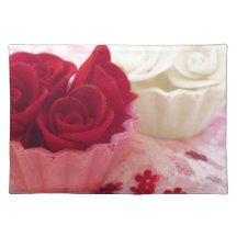 cupcake with roses place mat
