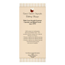 Cupcake with Soft Mocha Stripes Custom Rack Cards