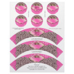 Cupcake Wrappers Leopard Crown Zebra w/ Toppers Custom Letterhead