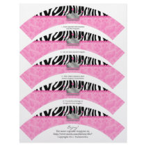 Cupcake Wrappers Princess Crown Zebra Letterhead