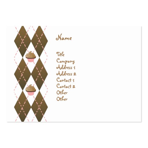 Cupcakes and Argyle Business Card Template (front side)