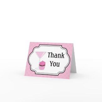 Cupcakes and Cocktails Thank You Card