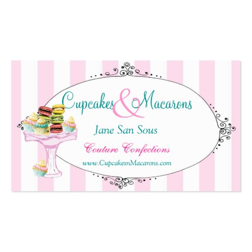 Cupcakes and Macarons Business Card (front side)