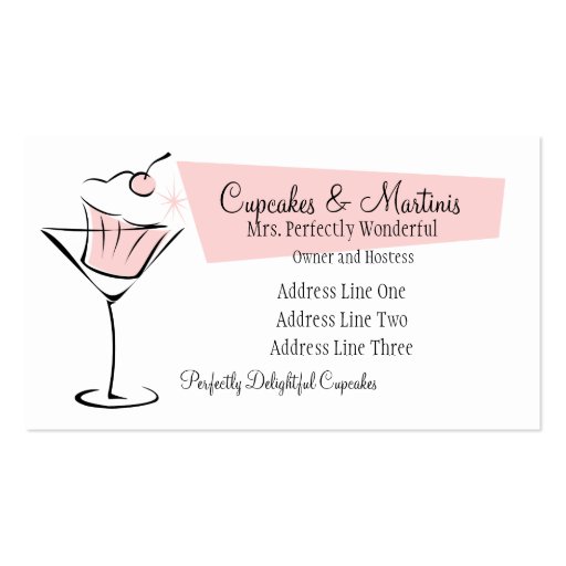 Cupcakes and Martinis Business Cards (front side)