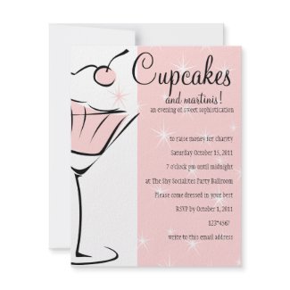 Cupcakes and Martinis Custom Invitation