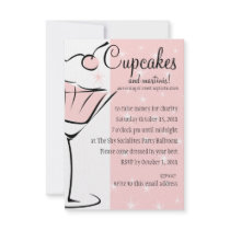 Cupcakes and Martinis Personalized Announcement