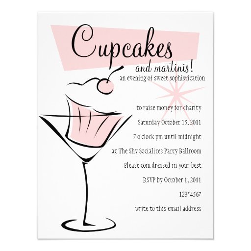 Cupcakes and Martinis! Personalized Invite